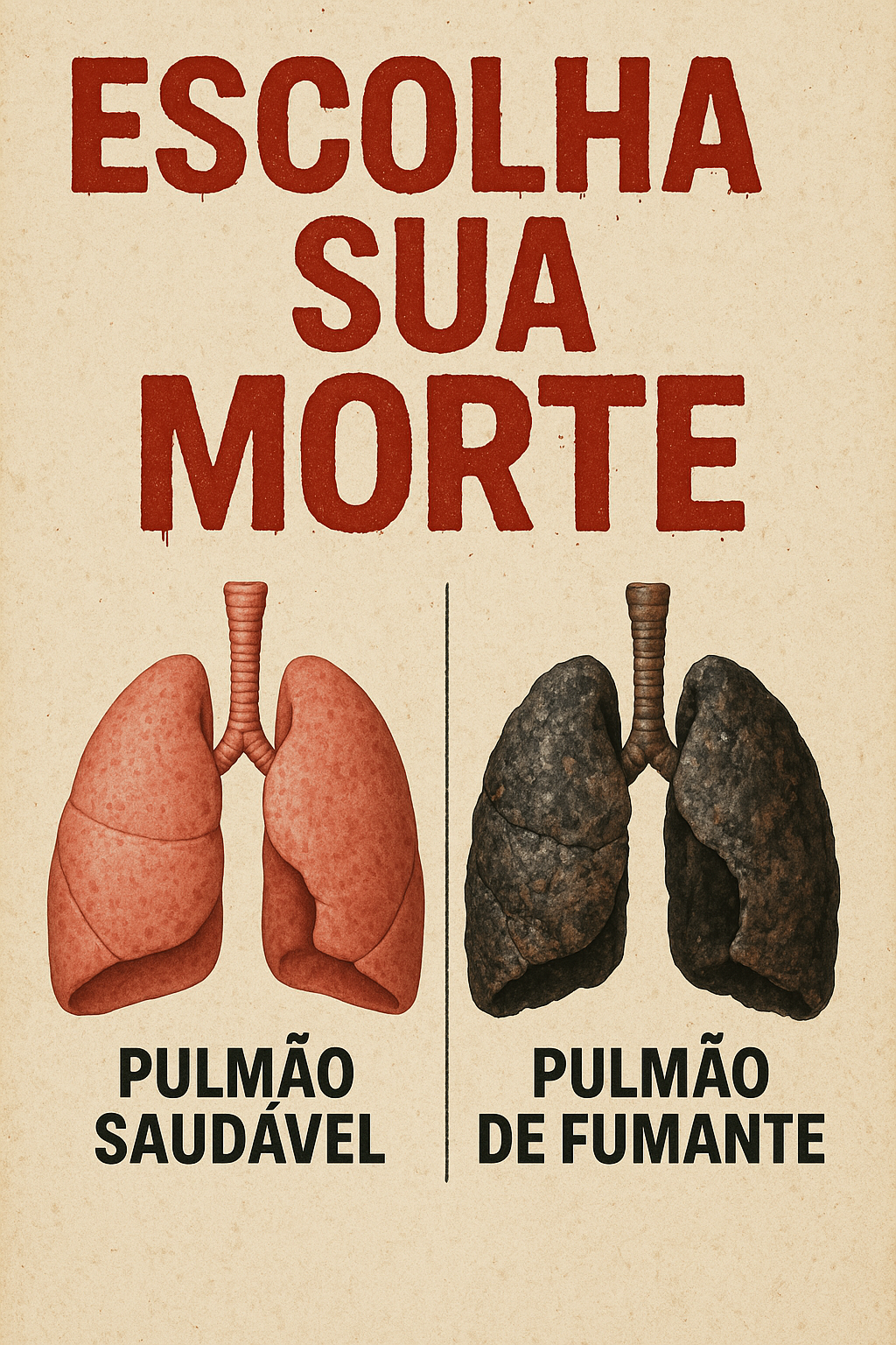 Escolha sua morte - Pulmão saudável vs Pulmão de fumante